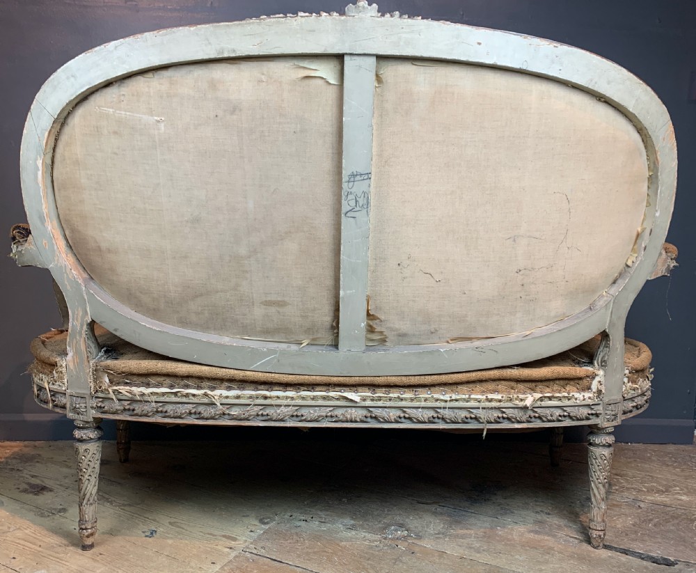 19th century French Louis XVI style canape sofa in original paint View IV