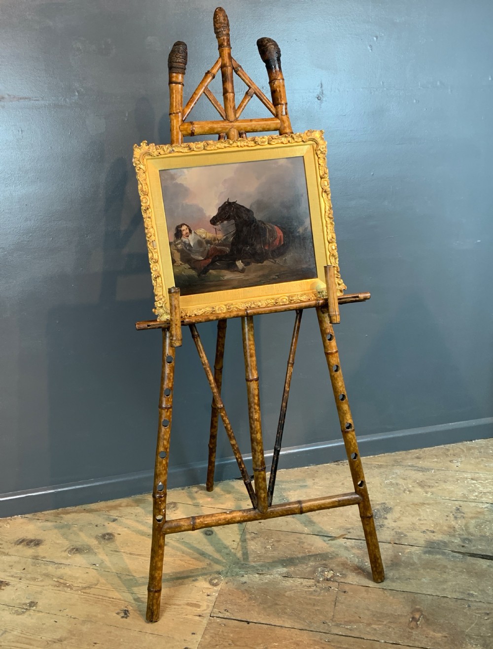 Victorian Adjustable Stained Bamboo Display Easel View VI