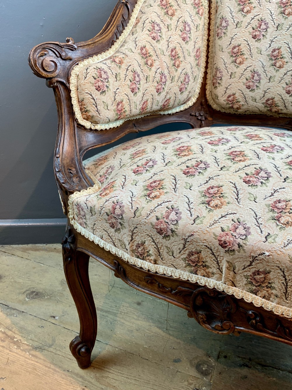 French Louis XV style walnut armchair View II