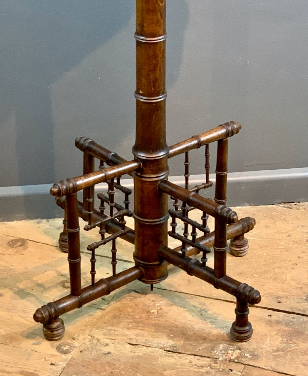 Rare Victorian mahogany faux bamboo parrot / bird perch View V