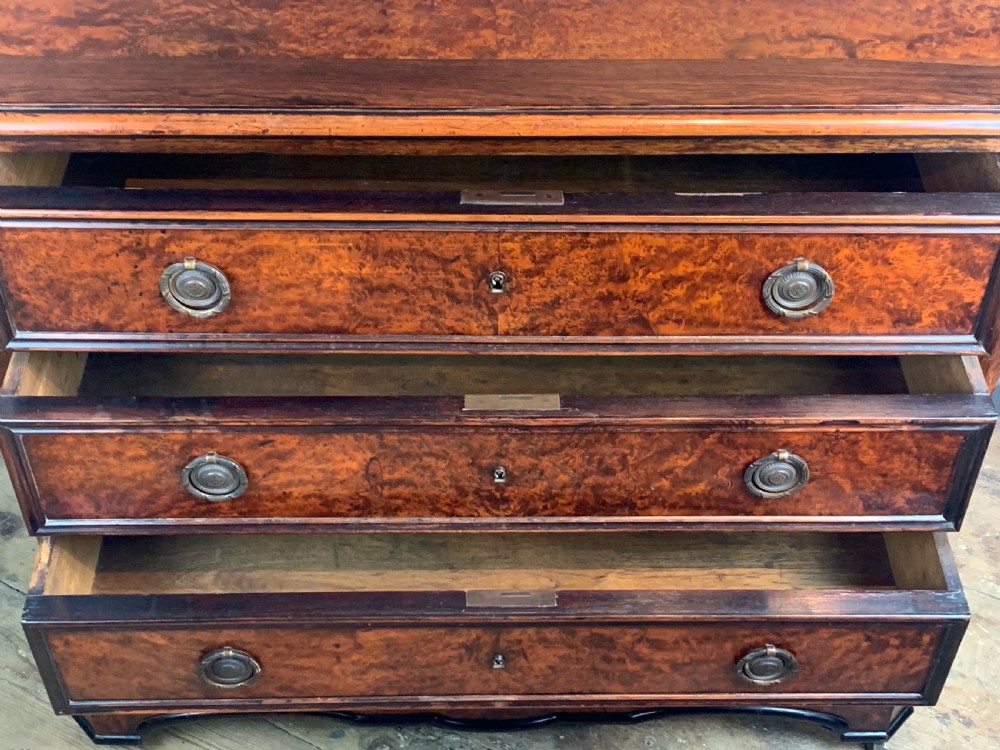 Continental burr walnut chest of drawers of small proportions View V
