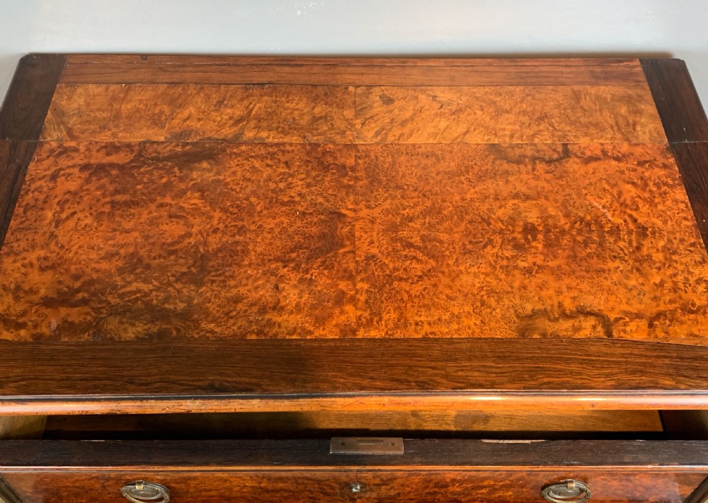 Continental burr walnut chest of drawers of small proportions View VI