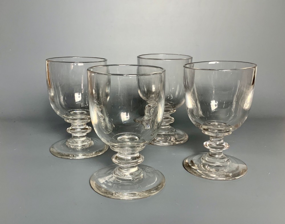 Set of four very large and heavy early 19th century rummers View II