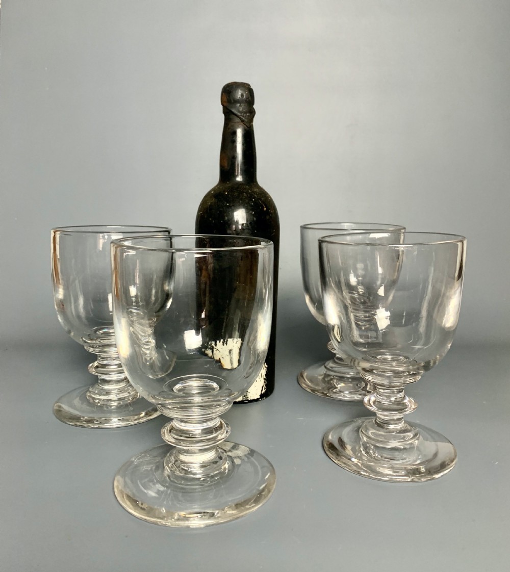 Set of four very large and heavy early 19th century rummers View III