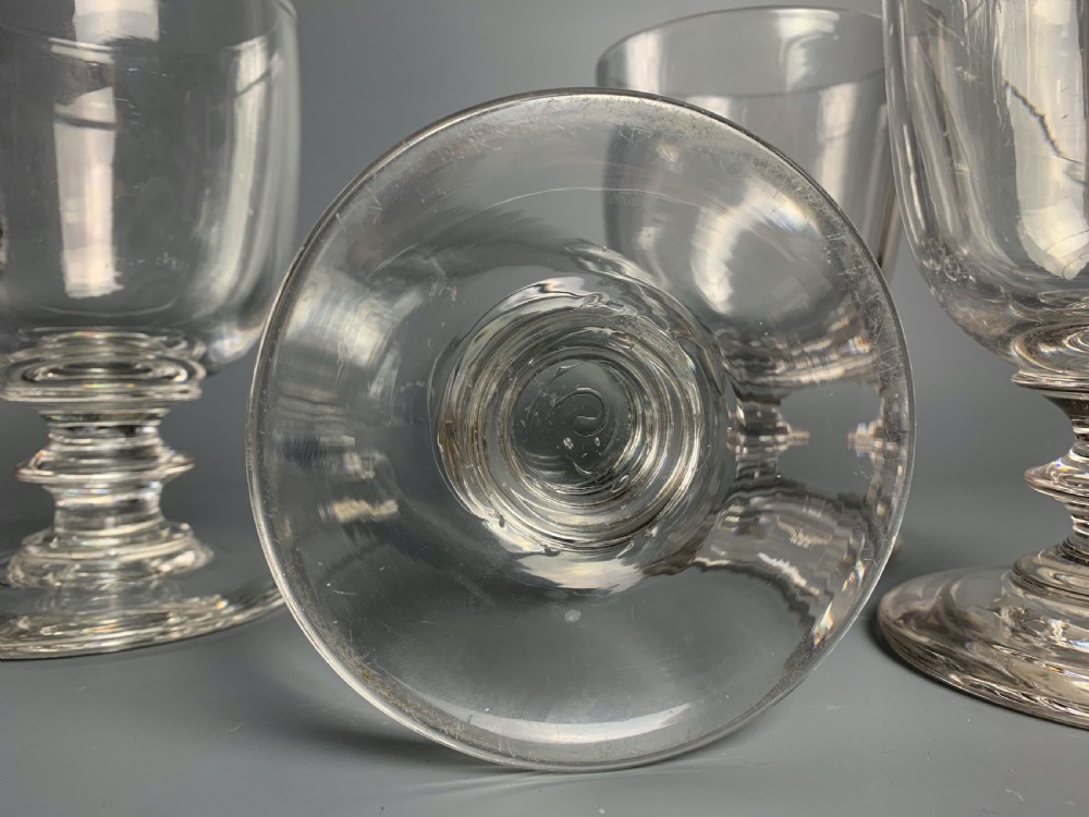 Set of four very large and heavy early 19th century rummers View V