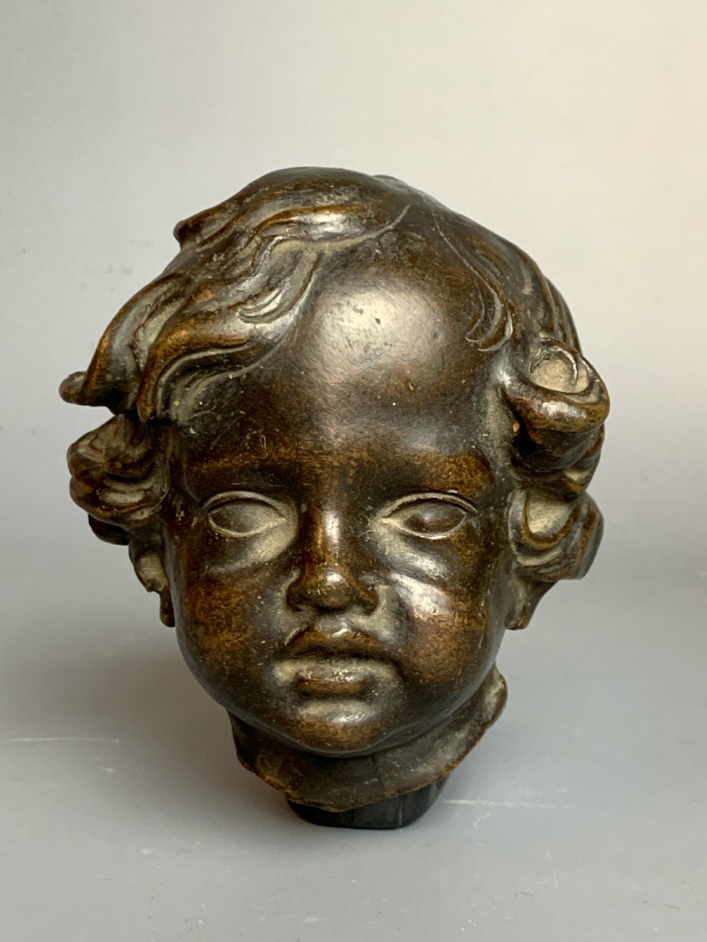 19th Century Bronze bust of a young child View IV