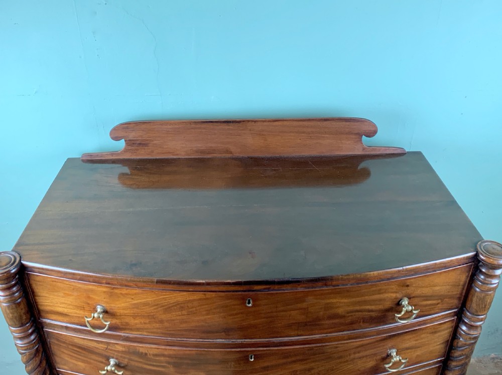 Regency mahogany chest of drawers with barley twist columns View VII