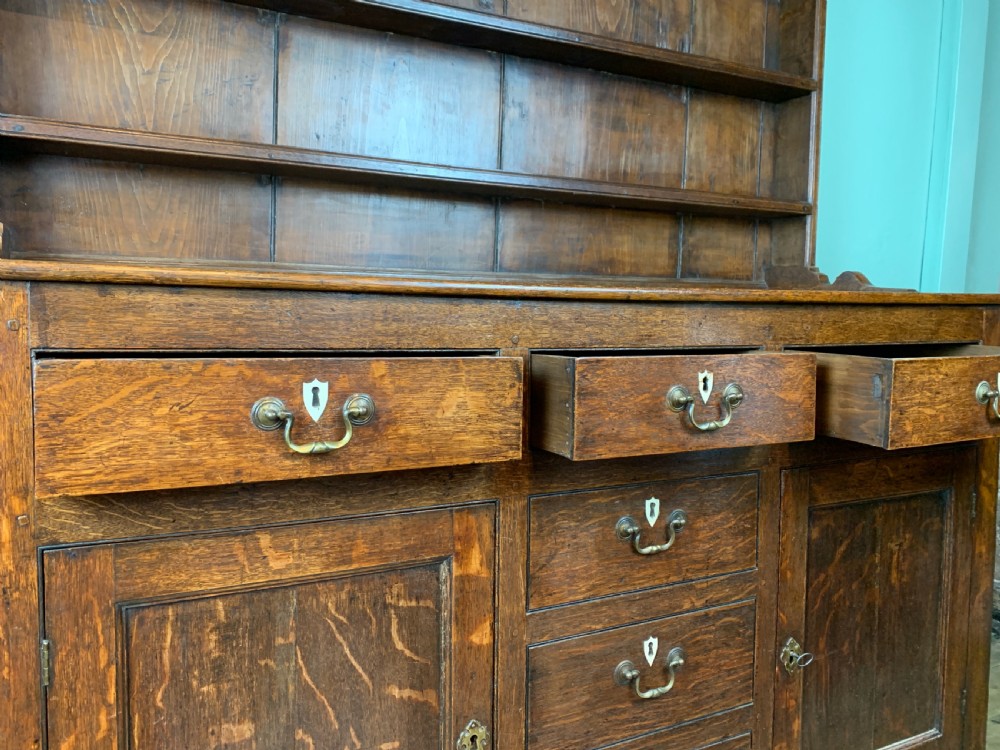 Georgian oak dresser with plate rack back View IV