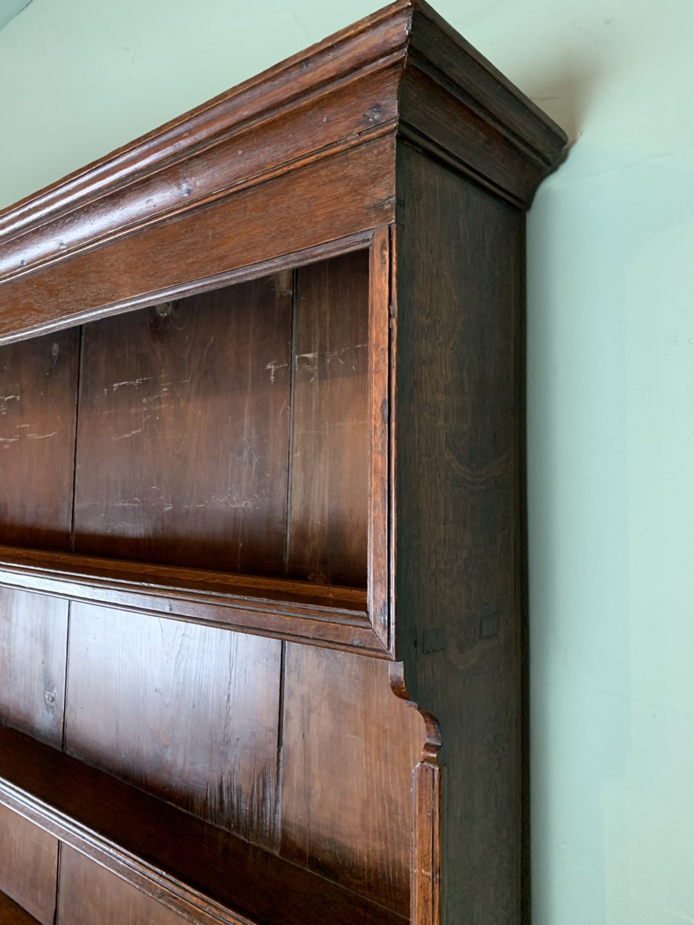 Georgian oak dresser with plate rack back View IX
