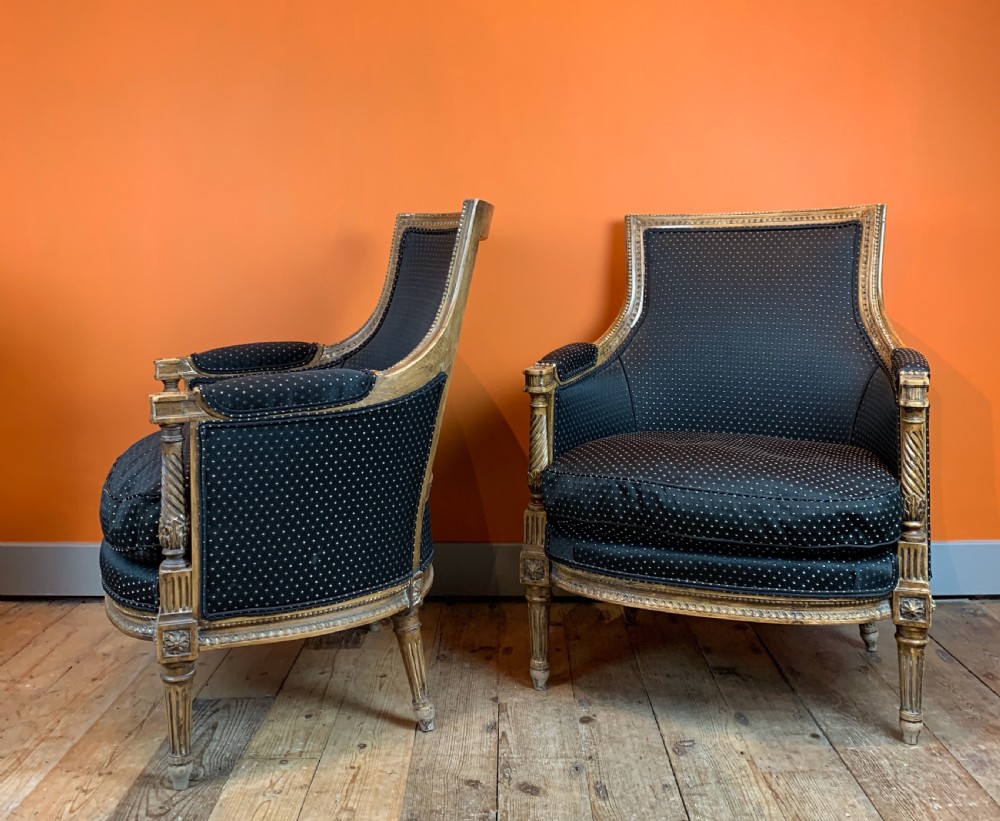 Pair of 19th century French Louis XVI revival armchairs View IV