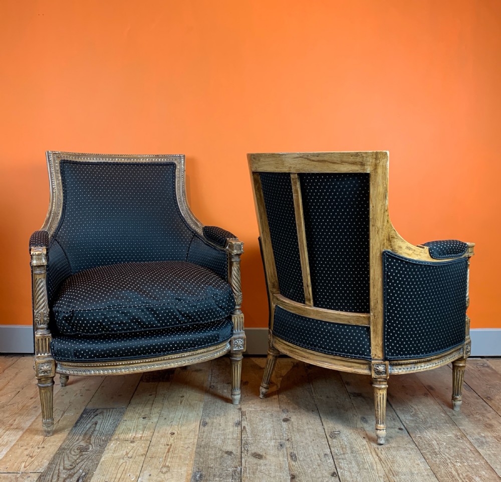 Pair of 19th century French Louis XVI revival armchairs View VI