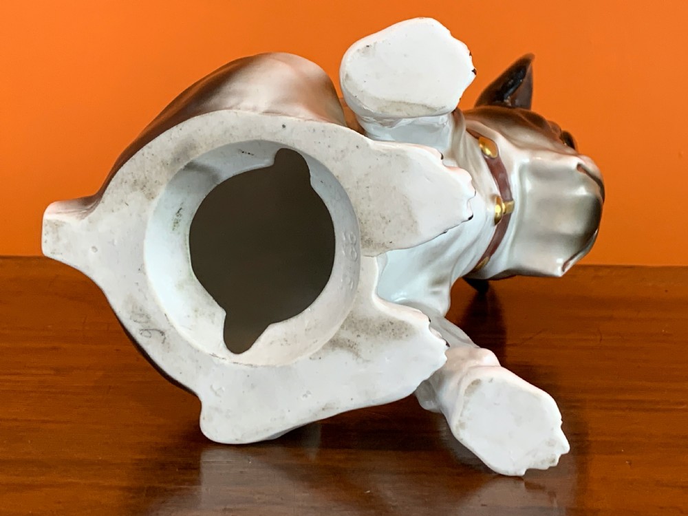 Art Deco porcelain French Bulldog perfume lamp / night light View V