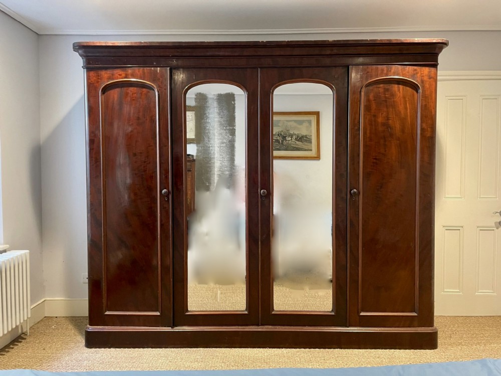 Large Victorian mahogany compactum wardrobe