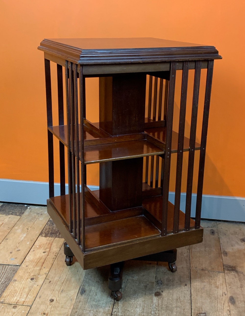 Edwardian Mahogany Revolving Library Bookcase