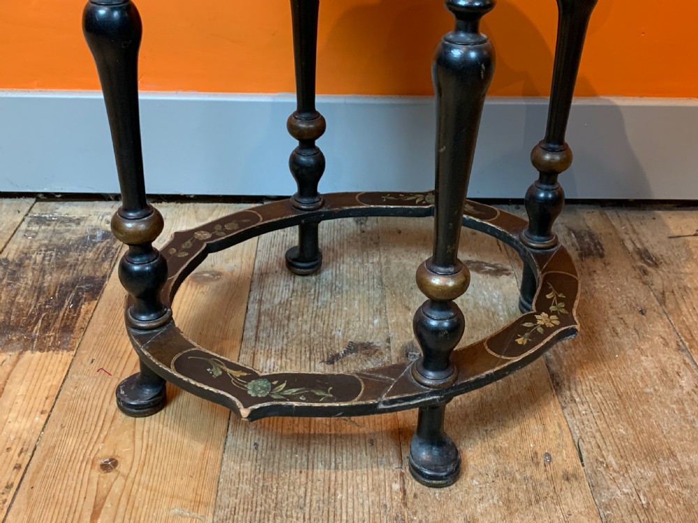 Italian hand painted ebonised occasional table View III