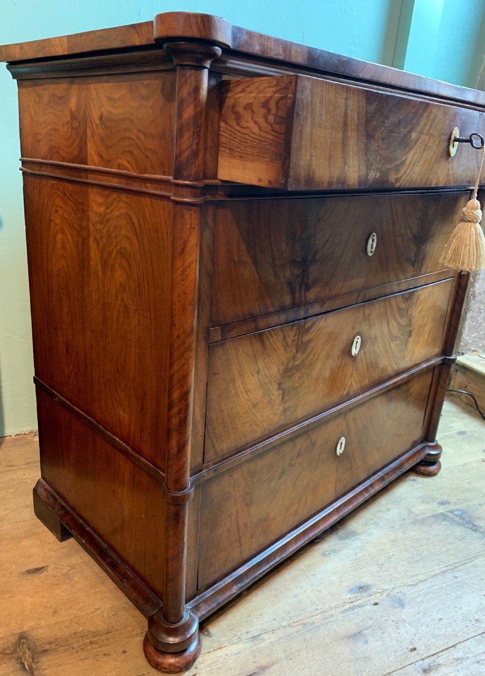 Continental mahogany commode of small proportions, mid 19th century View V