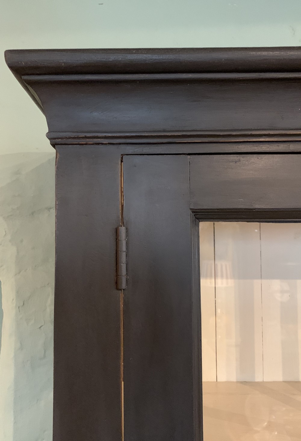 Large Victorian glazed and painted two door wall cabinet View III