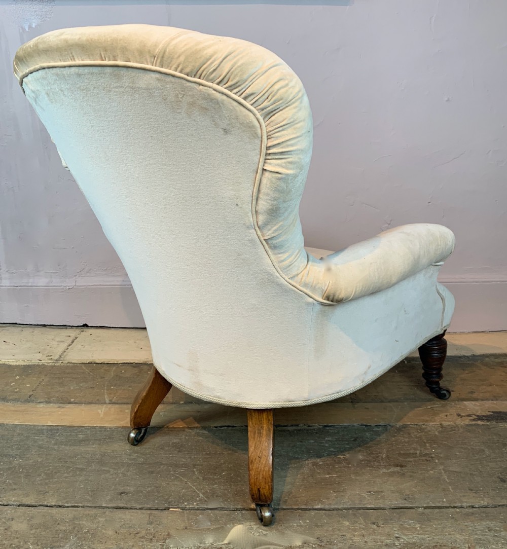 Antique Victorian button back armchair View IV