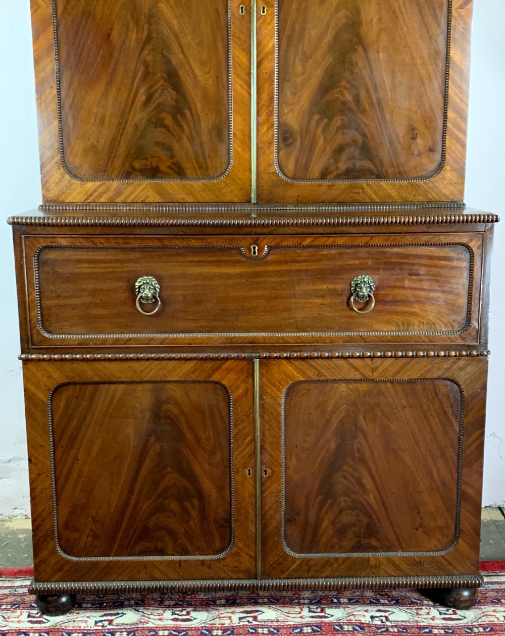 Regency mahogany secretaire cabinet of architectural form View III
