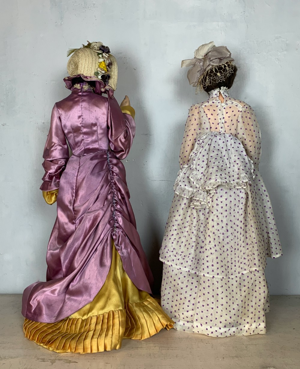 Collection of nine large French fashion dolls in Edwardian costume View IV