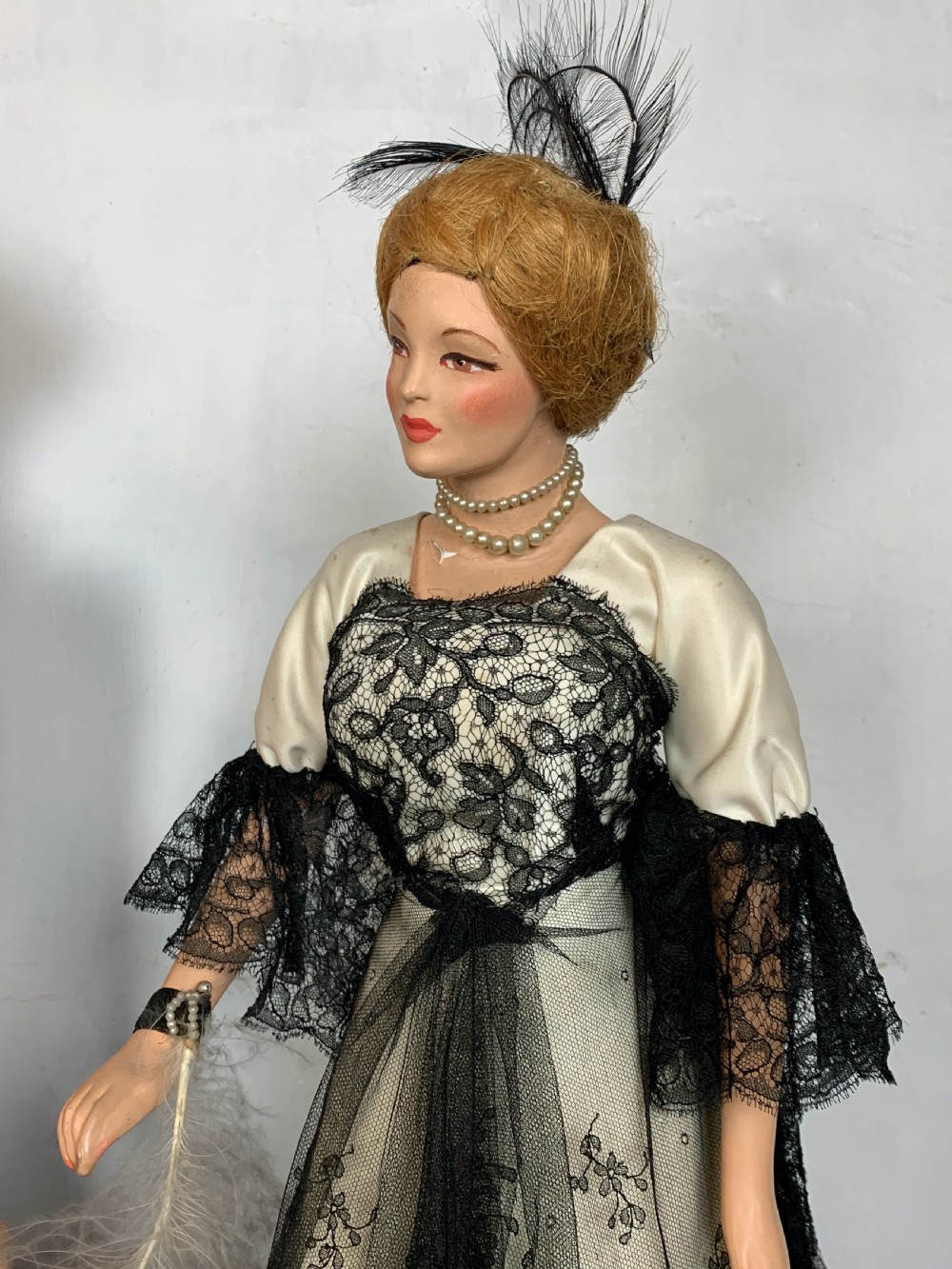 Collection of nine large French fashion dolls in Edwardian costume View VI