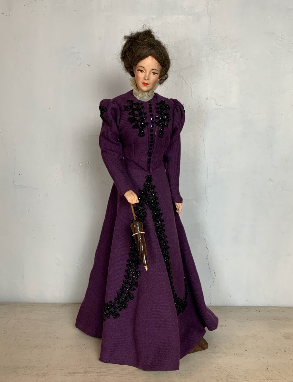 Collection of nine large French fashion dolls in Edwardian costume View X