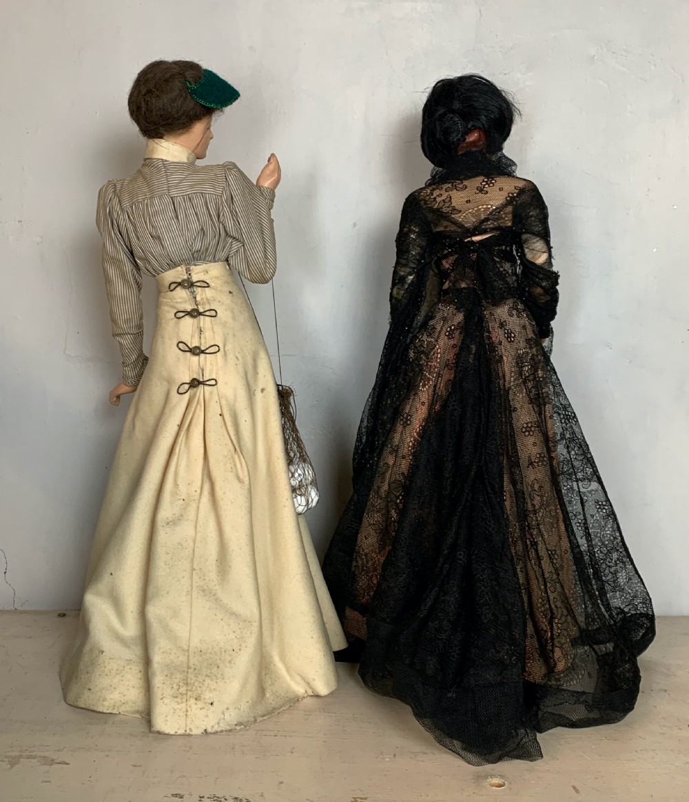 Collection of nine large French fashion dolls in Edwardian costume View XII