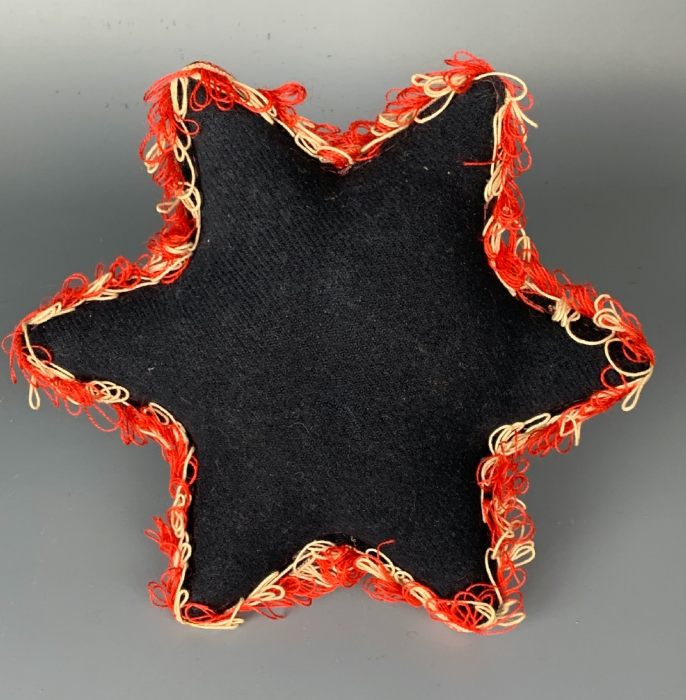 Victorian Forget Me Not star shaped sweetheart pin cushion View III