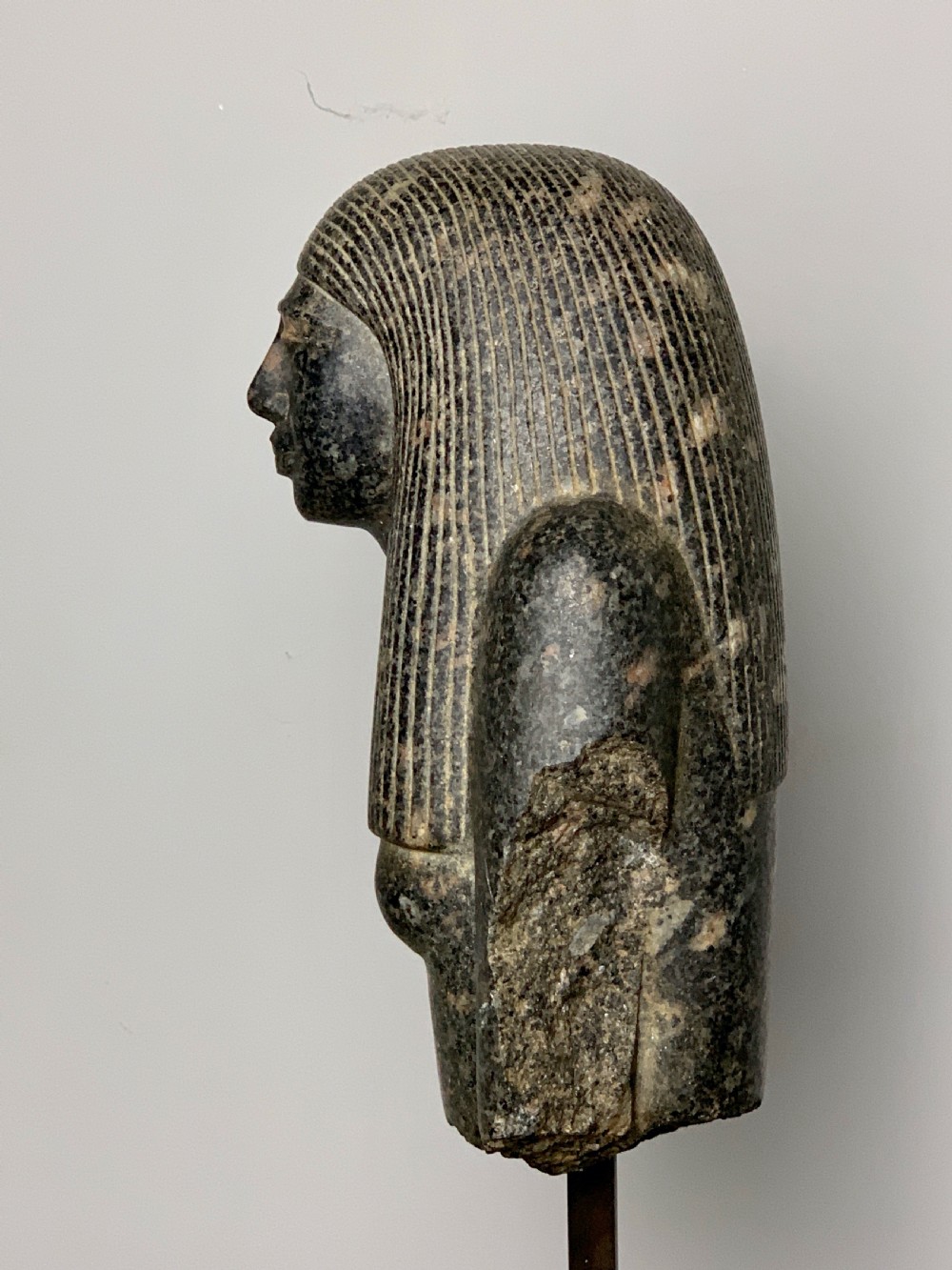 Large After The Antique carved granite bust of an Egyptian noblewoman View VIII