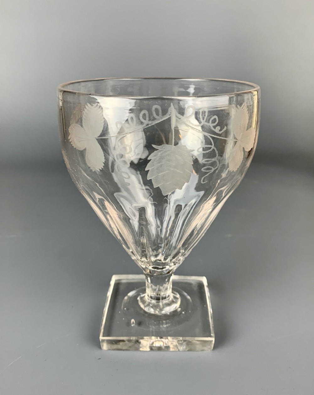 Regency panel moulded & engraved glass rummer View III