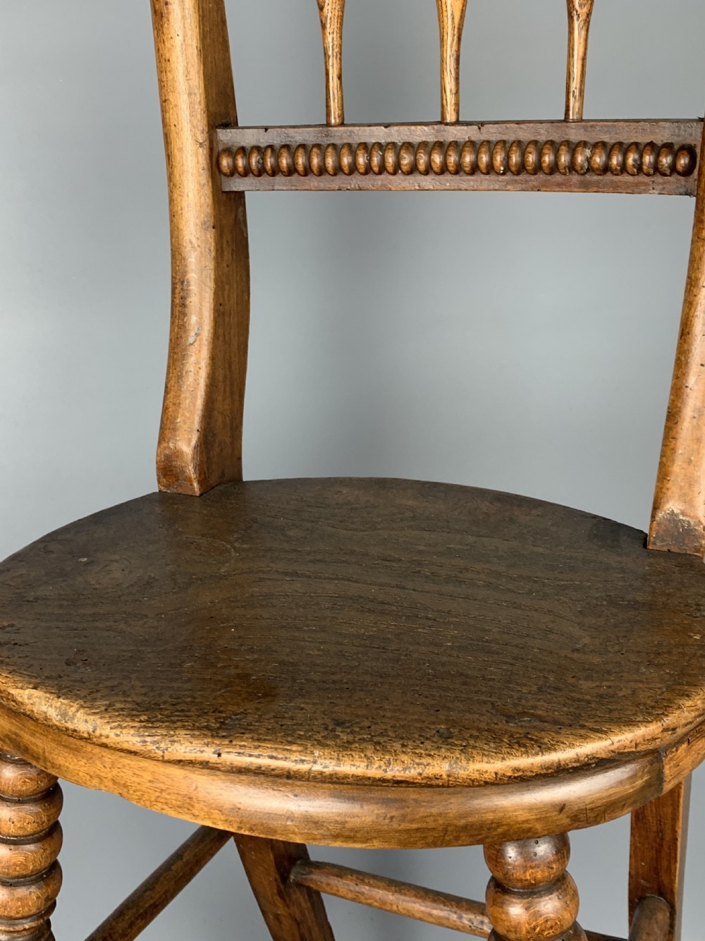 Child's Regency bobbin turned beechwood deportment chair View IV