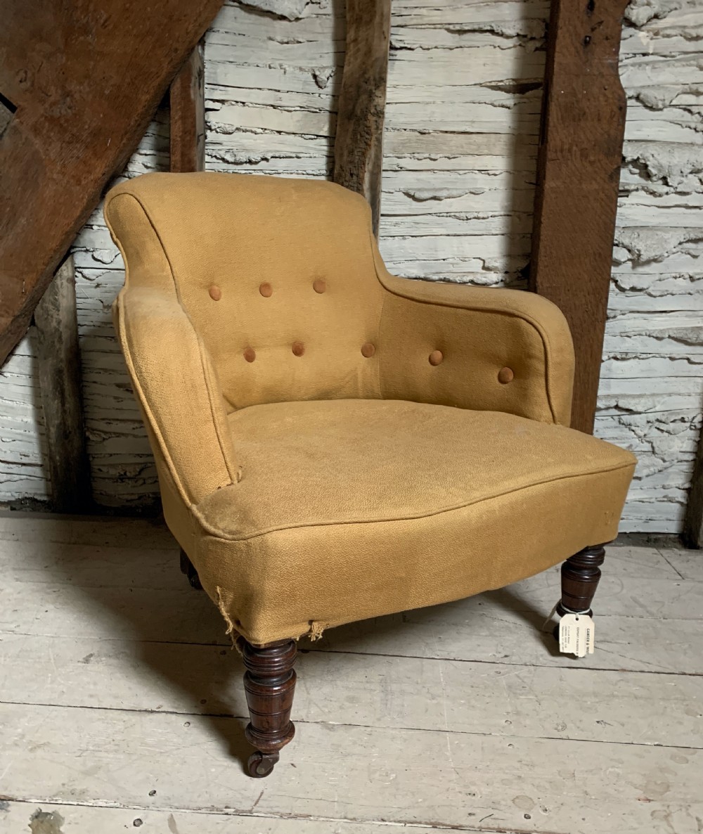 Victorian button back tub armchair to recover View II