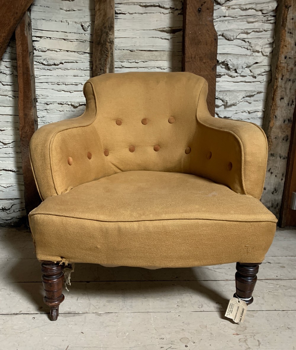 Victorian button back tub armchair to recover View III