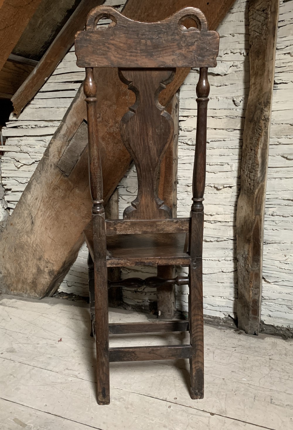 Early 18th century oak backstool chair, purportedly of Welsh origin View VI