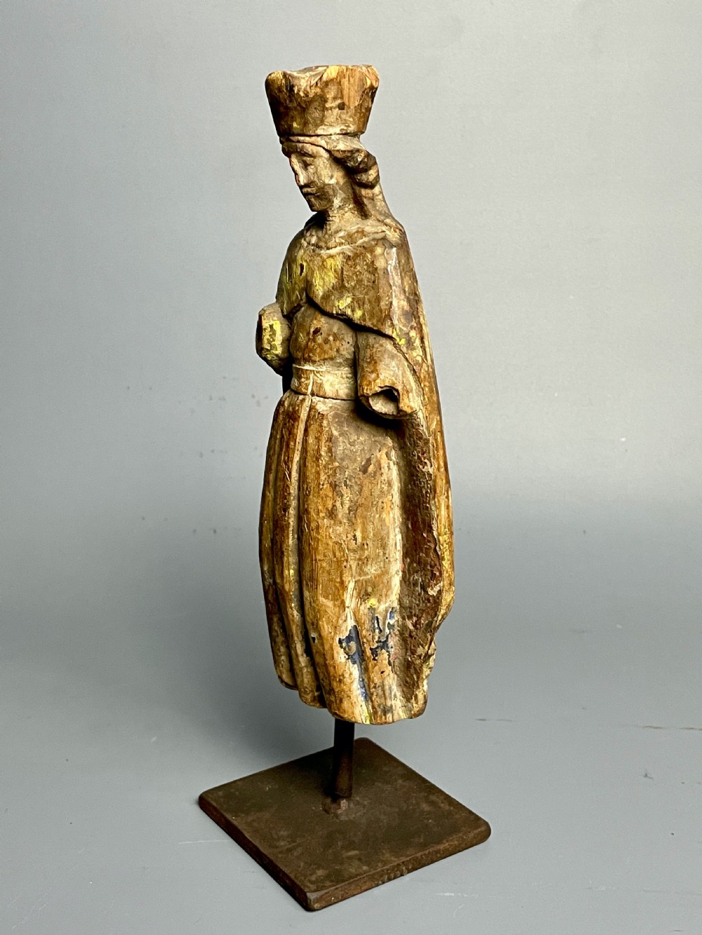 Colonial Spanish carved wood figure of The Madonna, 18th Century View IV