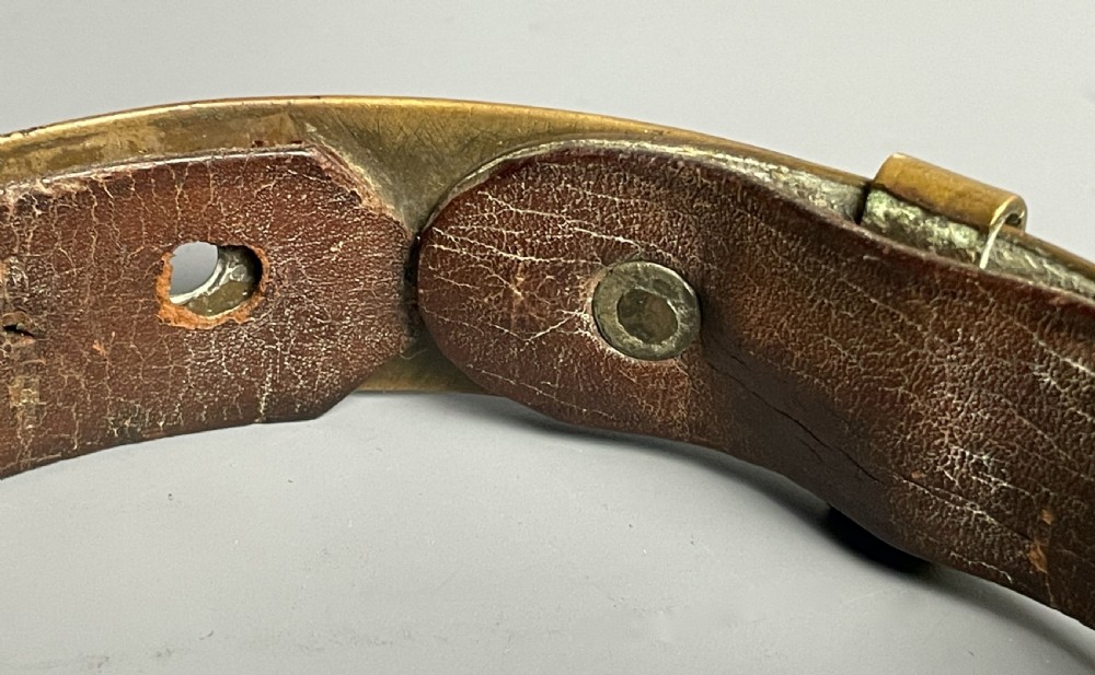 Antique solid brass dog collar with stud detailing View III