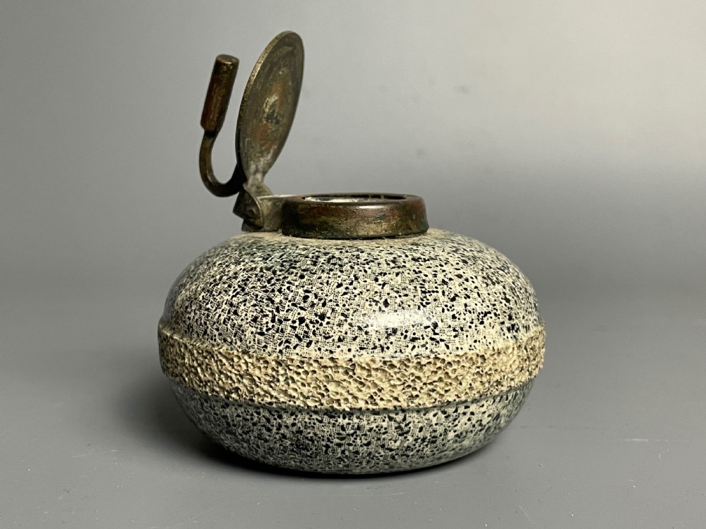 Novelty stoneware curling stone match striker View II