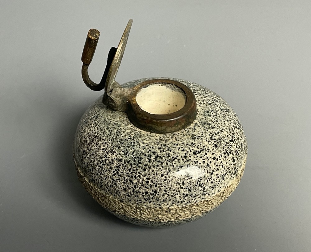 Novelty stoneware curling stone match striker View III