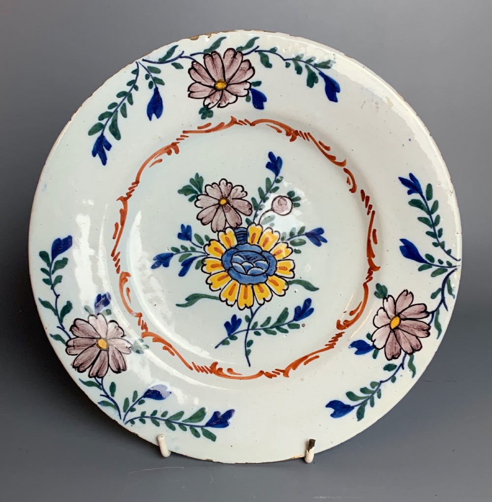 18th Century English Delft plate attributed to Liverpool
