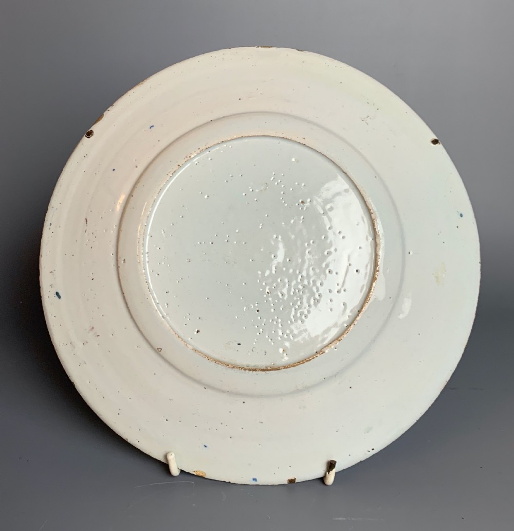18th Century English Delft plate attributed to Liverpool View II