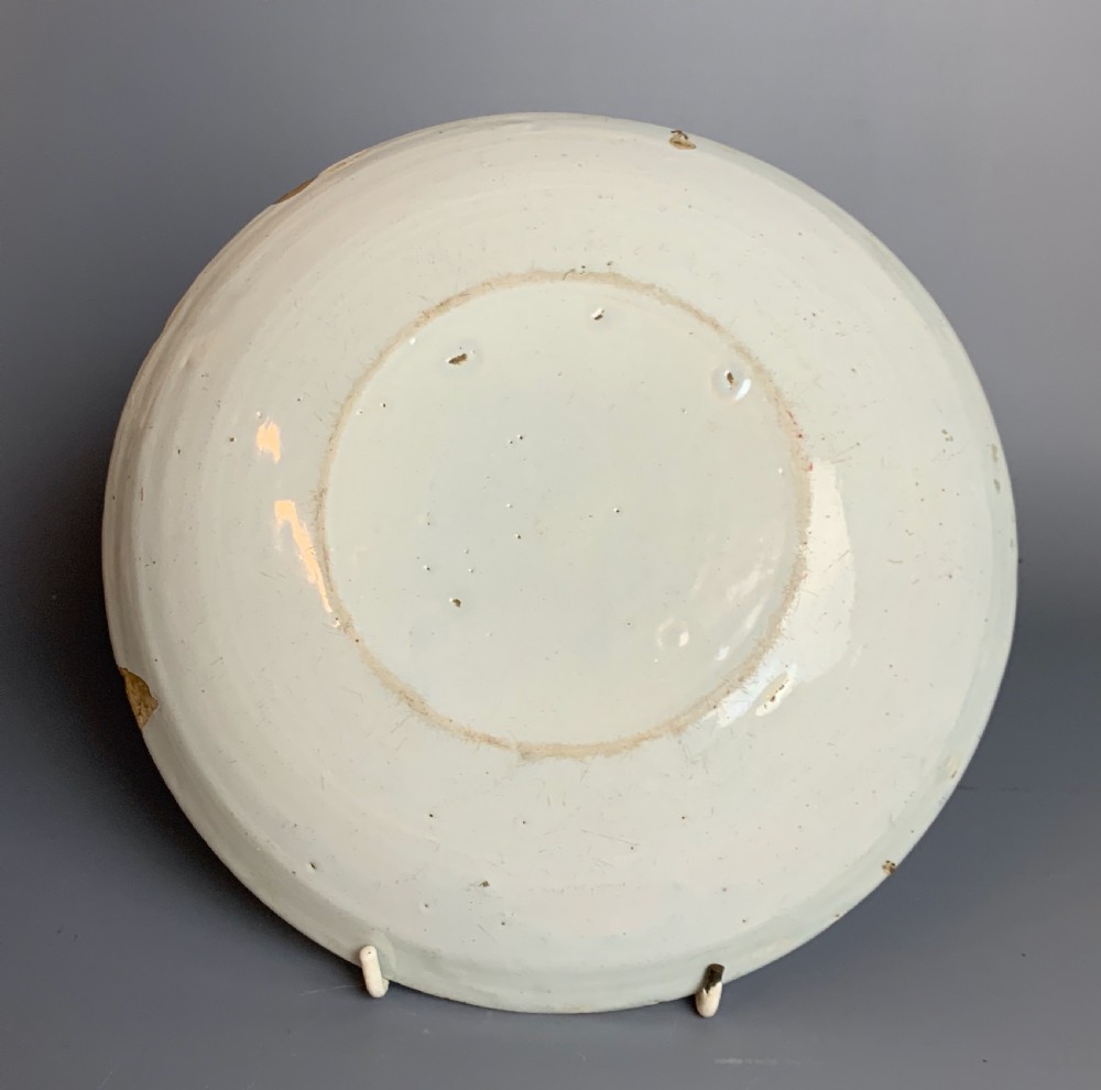 18th century English Delft Polychrome Plate View II