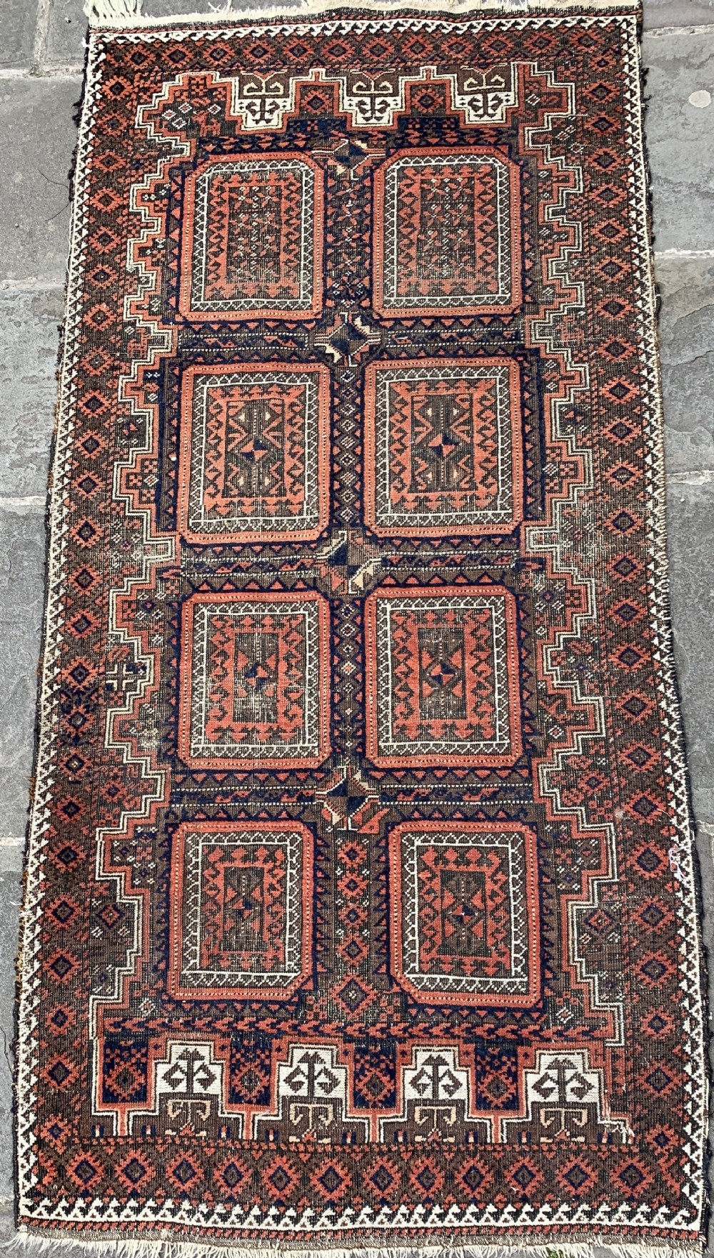 Antique Caucasian Belouche medallion rug