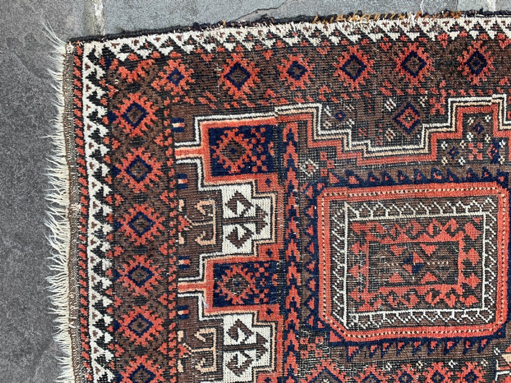 Antique Caucasian Belouche medallion rug View III