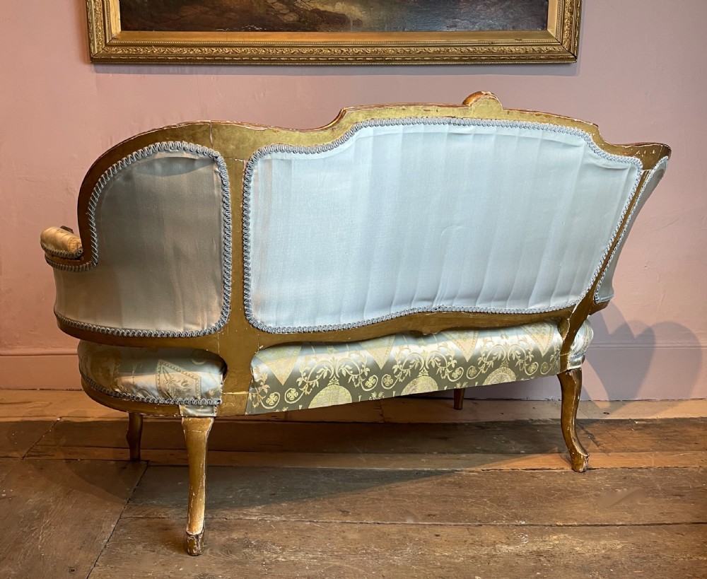 19th century French Louis XV revival giltwood sofa View VIII