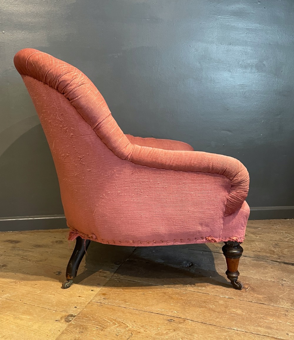 Victorian button back armchair for recovering View III