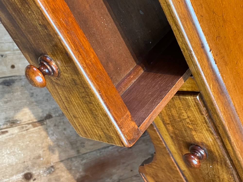 Early Victorian mahogany four drawer writing table View V