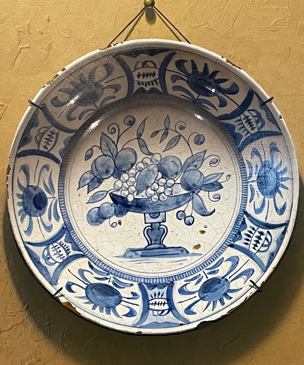 Frederick Clifford Harrison Trompe L'Oeil painting of Delft plates View III