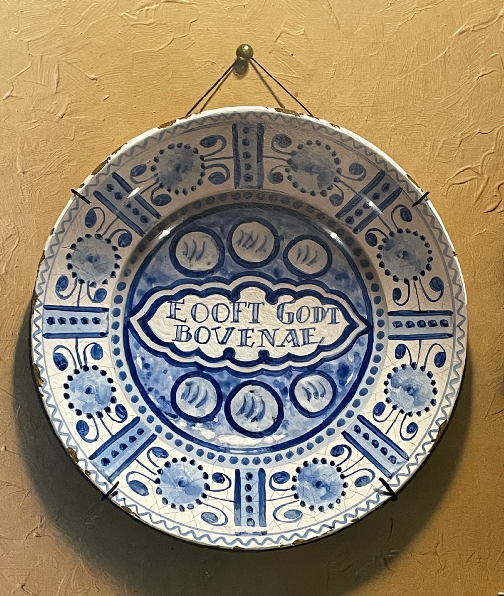 Frederick Clifford Harrison Trompe L'Oeil painting of Delft plates View V