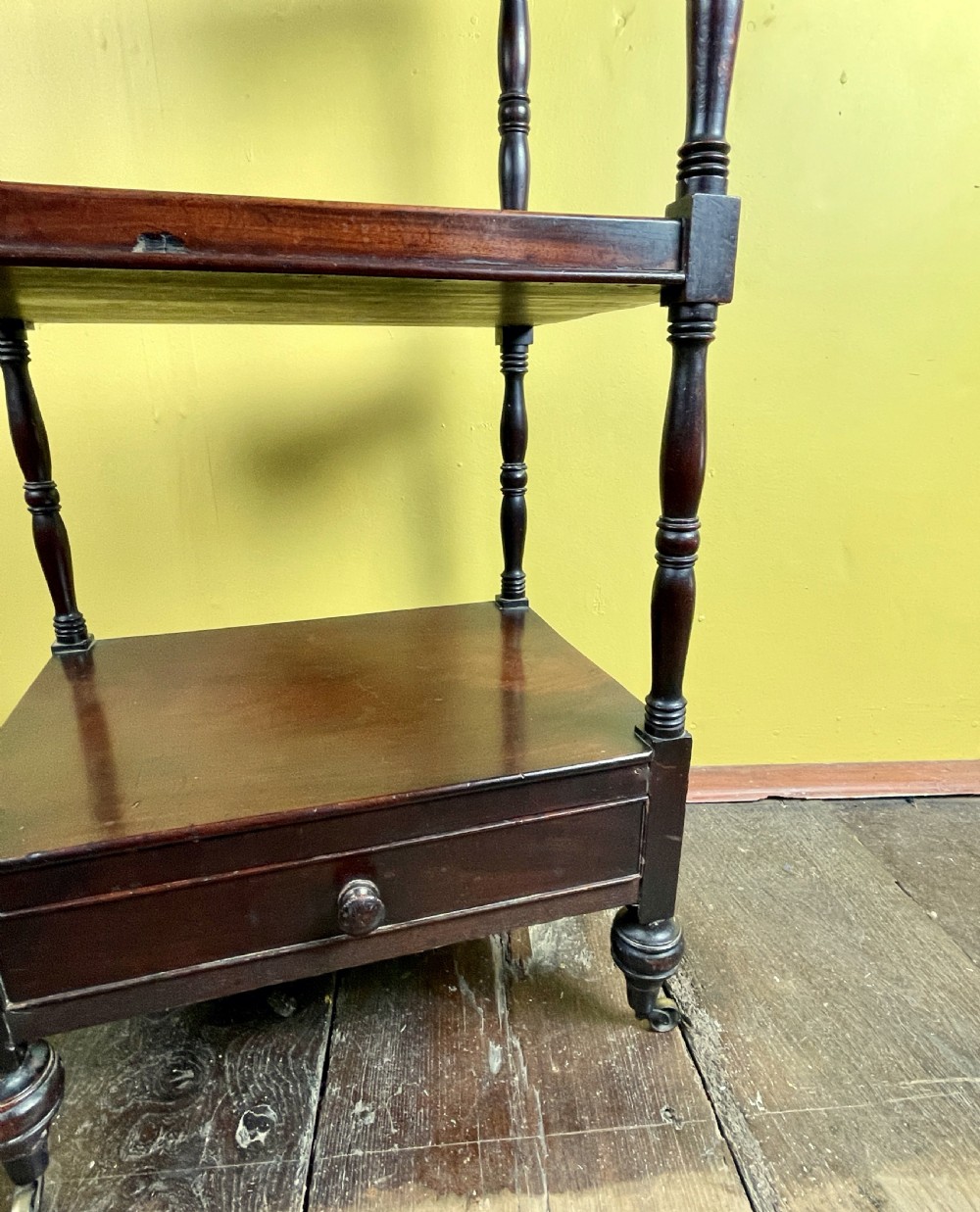 Regency Mahogany Four Tier Library Reading Whatnot View VI