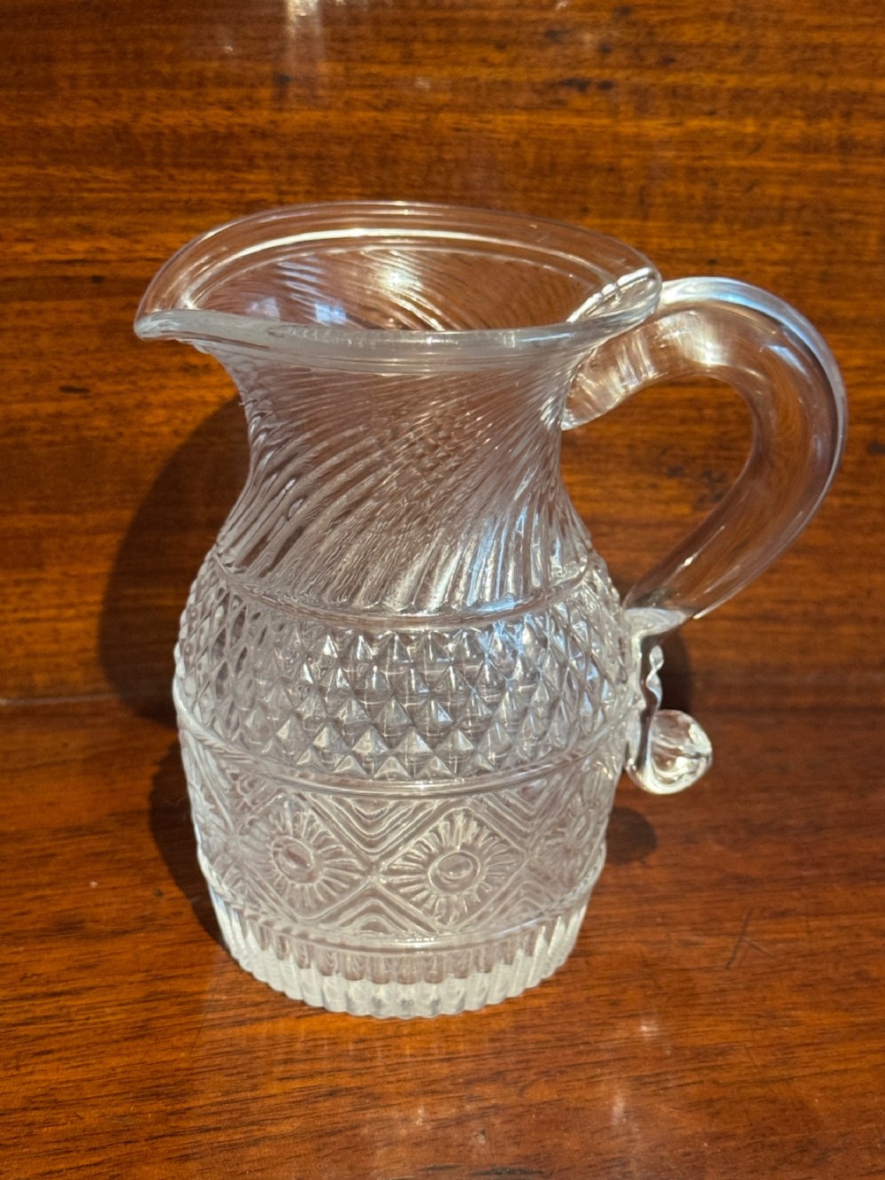 Rare American Blow Moulded Jug by The Boston & Sandwich Glass Works, USA circa 1830